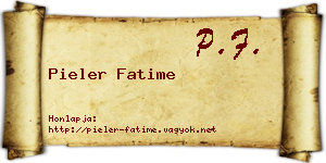 Pieler Fatime névjegykártya